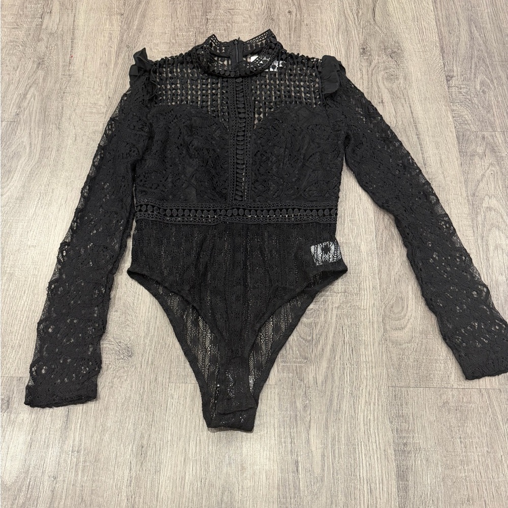 Hello Molly Black Lace Bodysuit